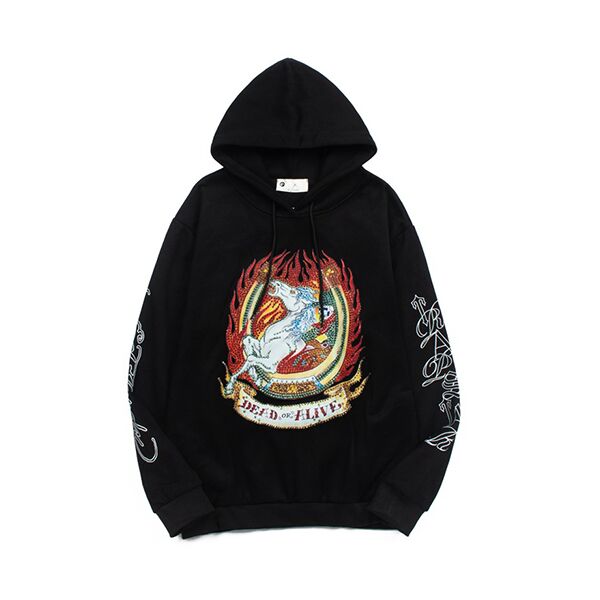 Felpa X Ed Hardy Dead Nera Ed Hardy Dead Sudadera negra con capucha